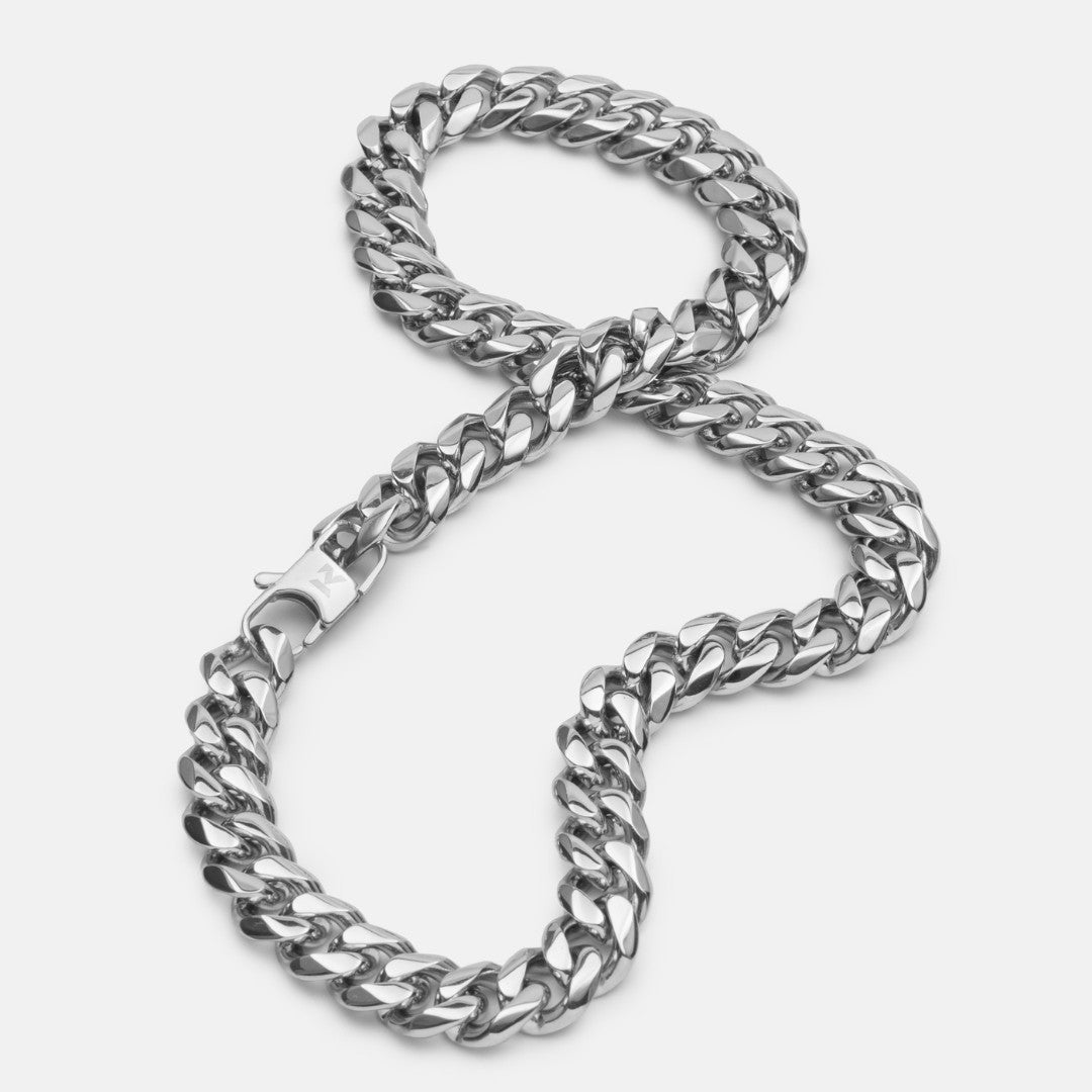 K12 - SILVER CUBAN CHAIN - 13MM