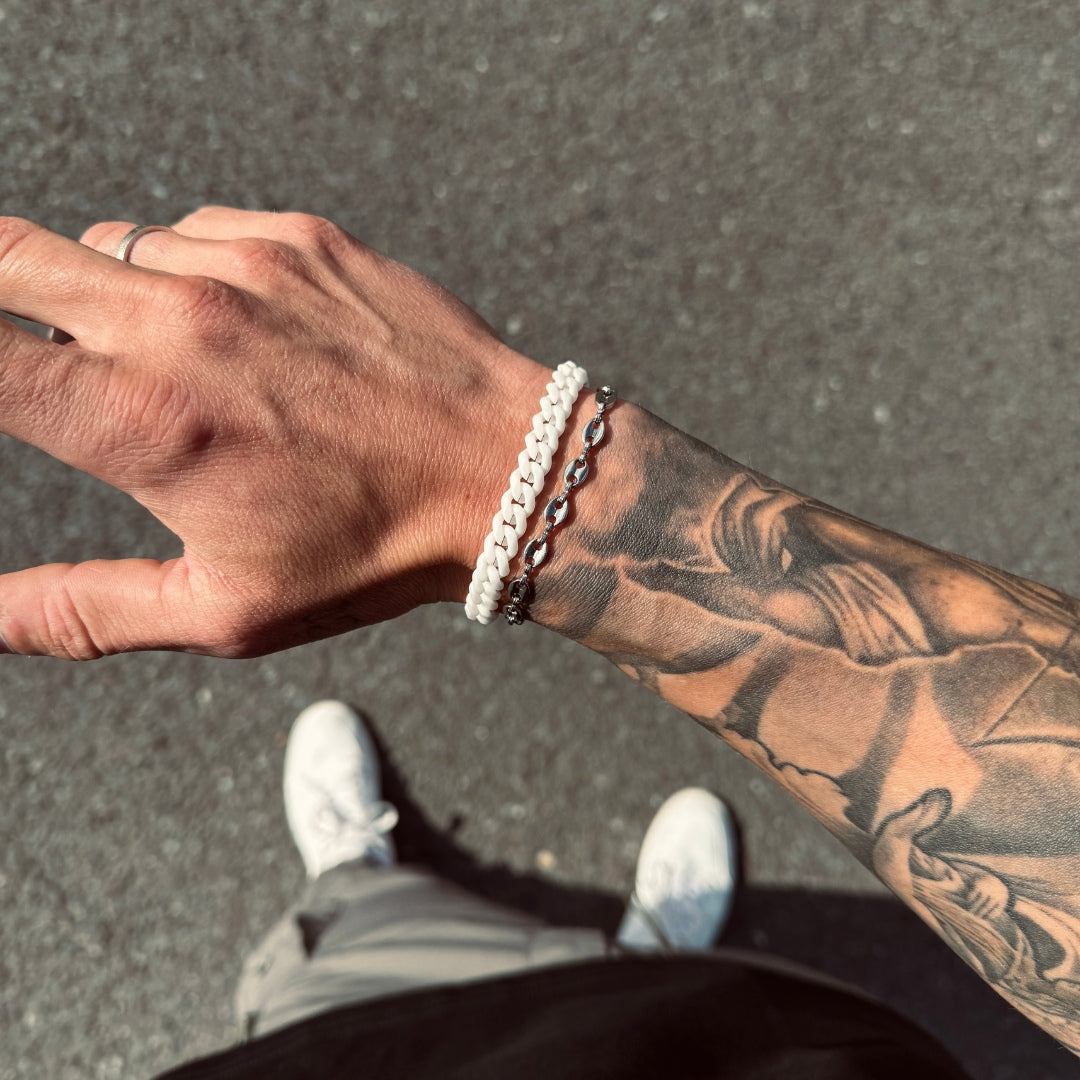 K12 - WHITE CUBAN BRACELET - 8MM