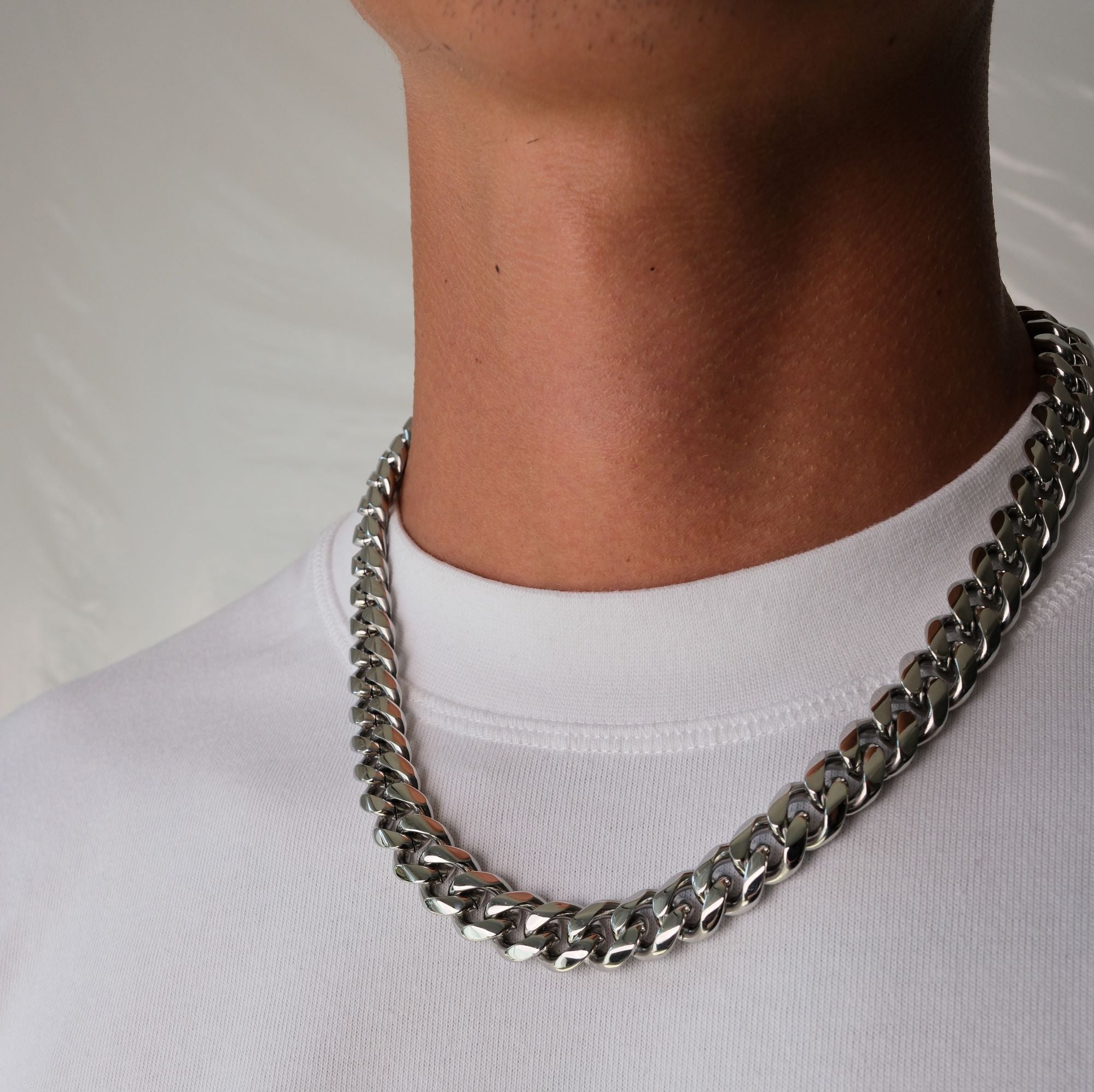 K12 - SILVER CUBAN CHAIN - 13MM