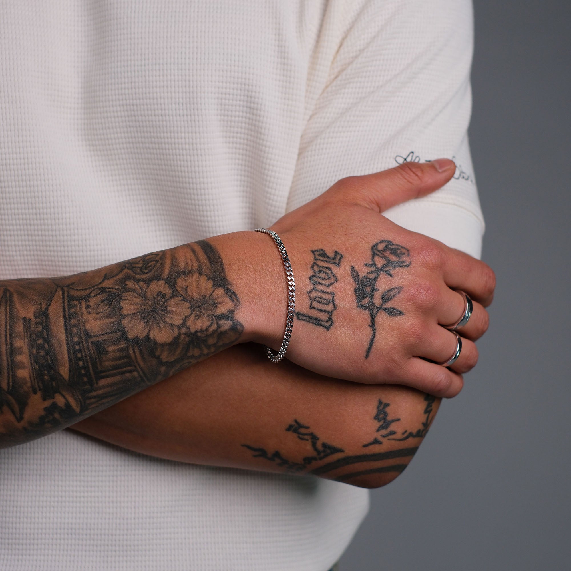 K12 - 925 SILVER CUBAN BRACELET - 4MM