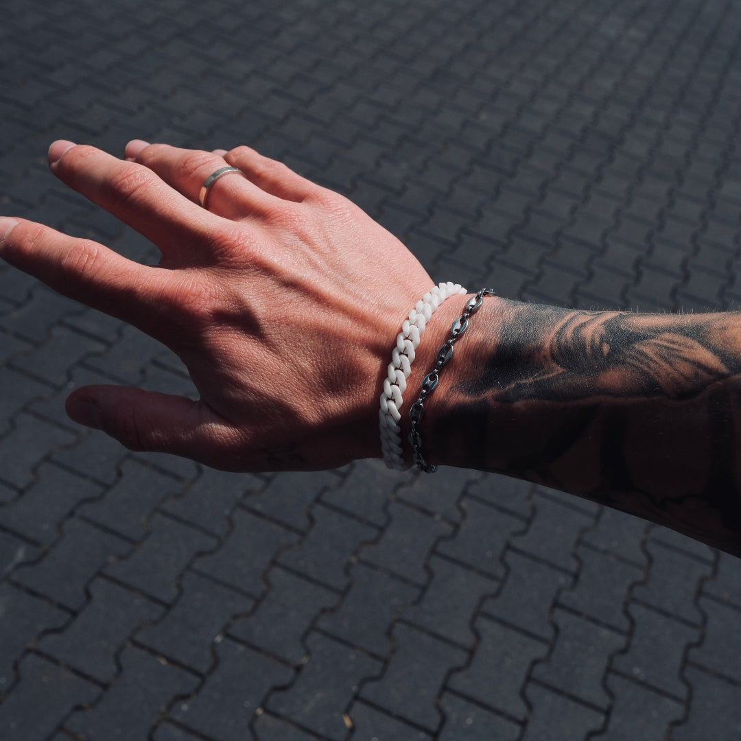 K12 - WHITE CUBAN BRACELET - 8MM
