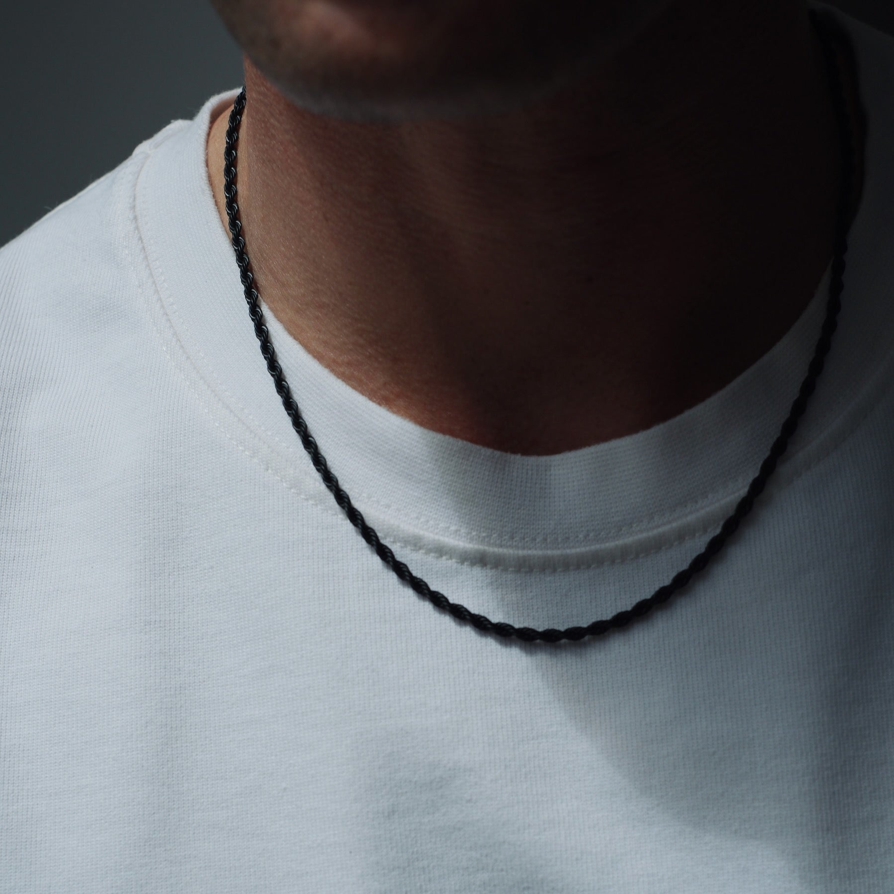 K12 - BLACK ROPE CHAIN - 3MM
