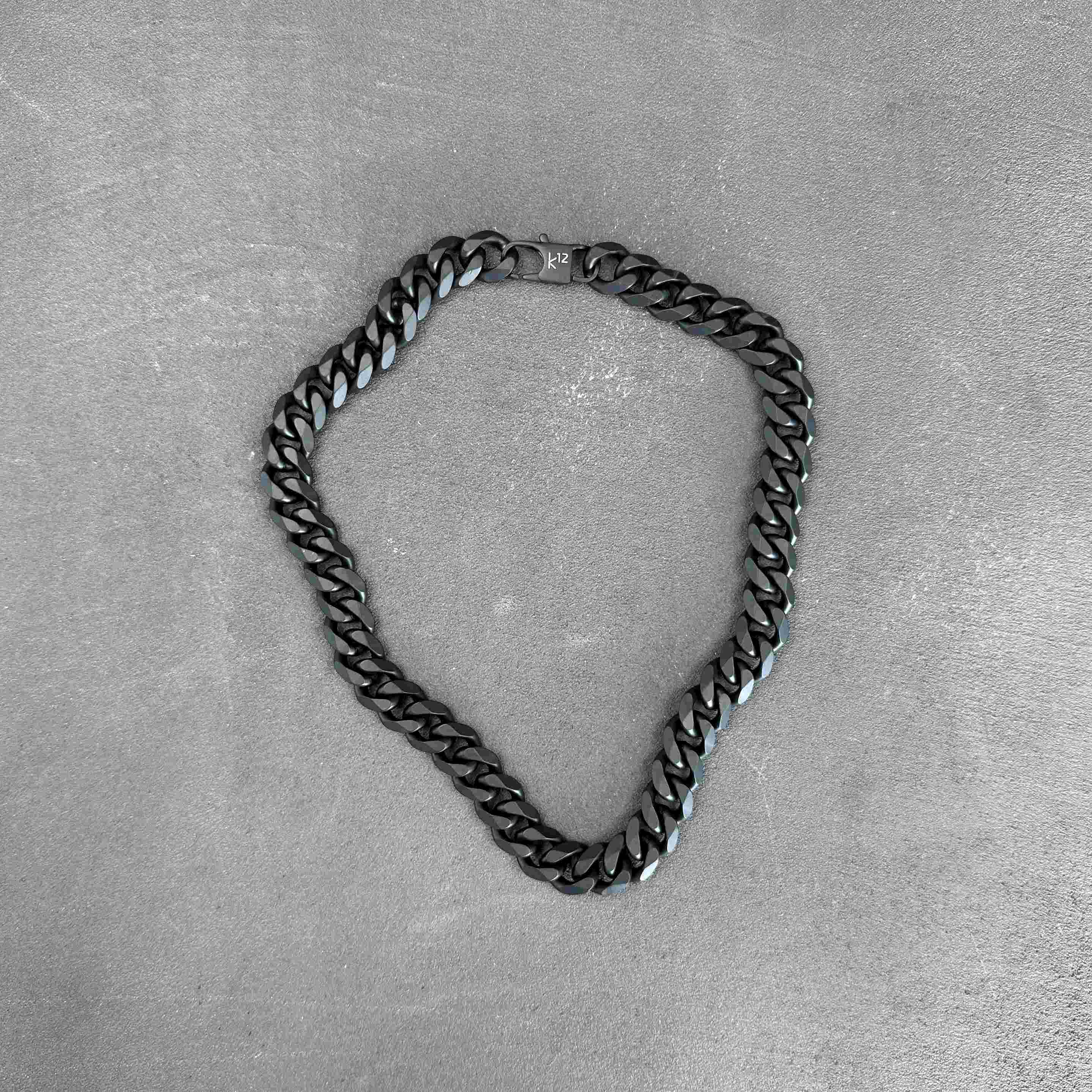 K12 - BLACK CUBAN CHAIN - 13MM