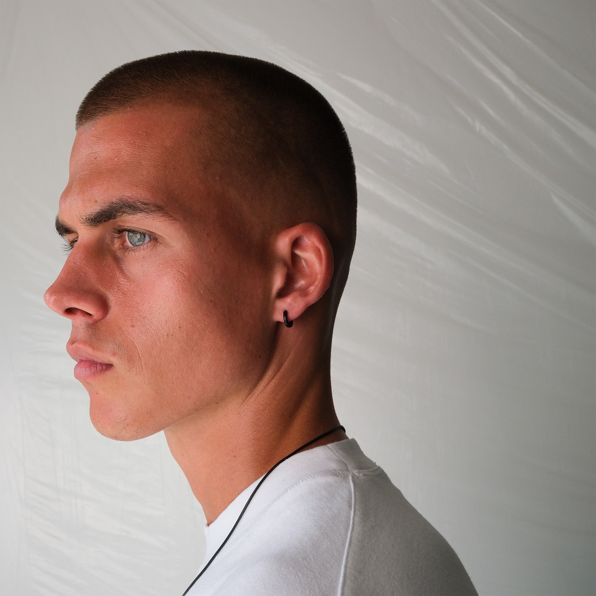 K12 - BLACK SQUARE CREOLES - 2MM