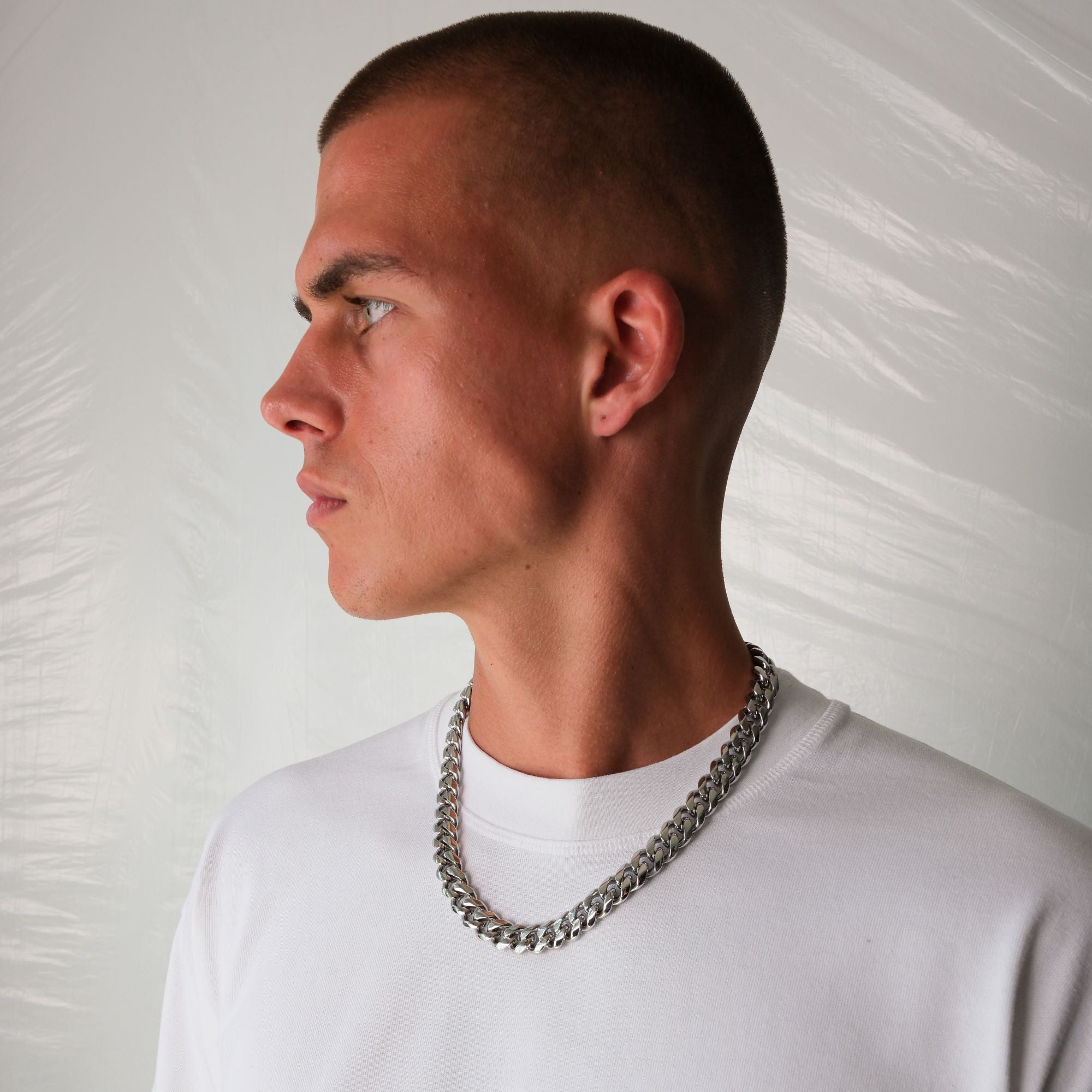 K12 - SILVER CUBAN CHAIN - 13MM