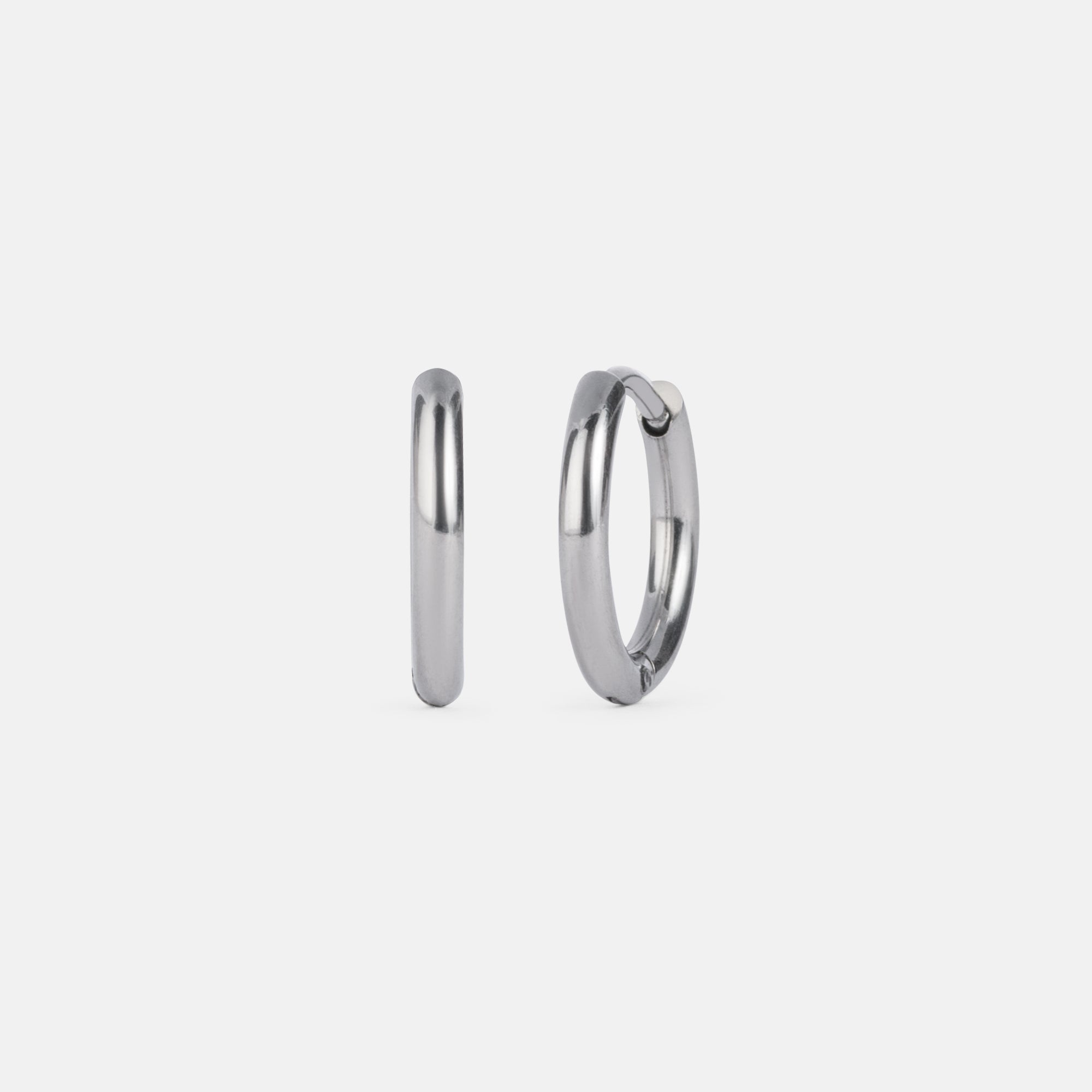 K12 - SILVER ROUND CREOLES - 2MM