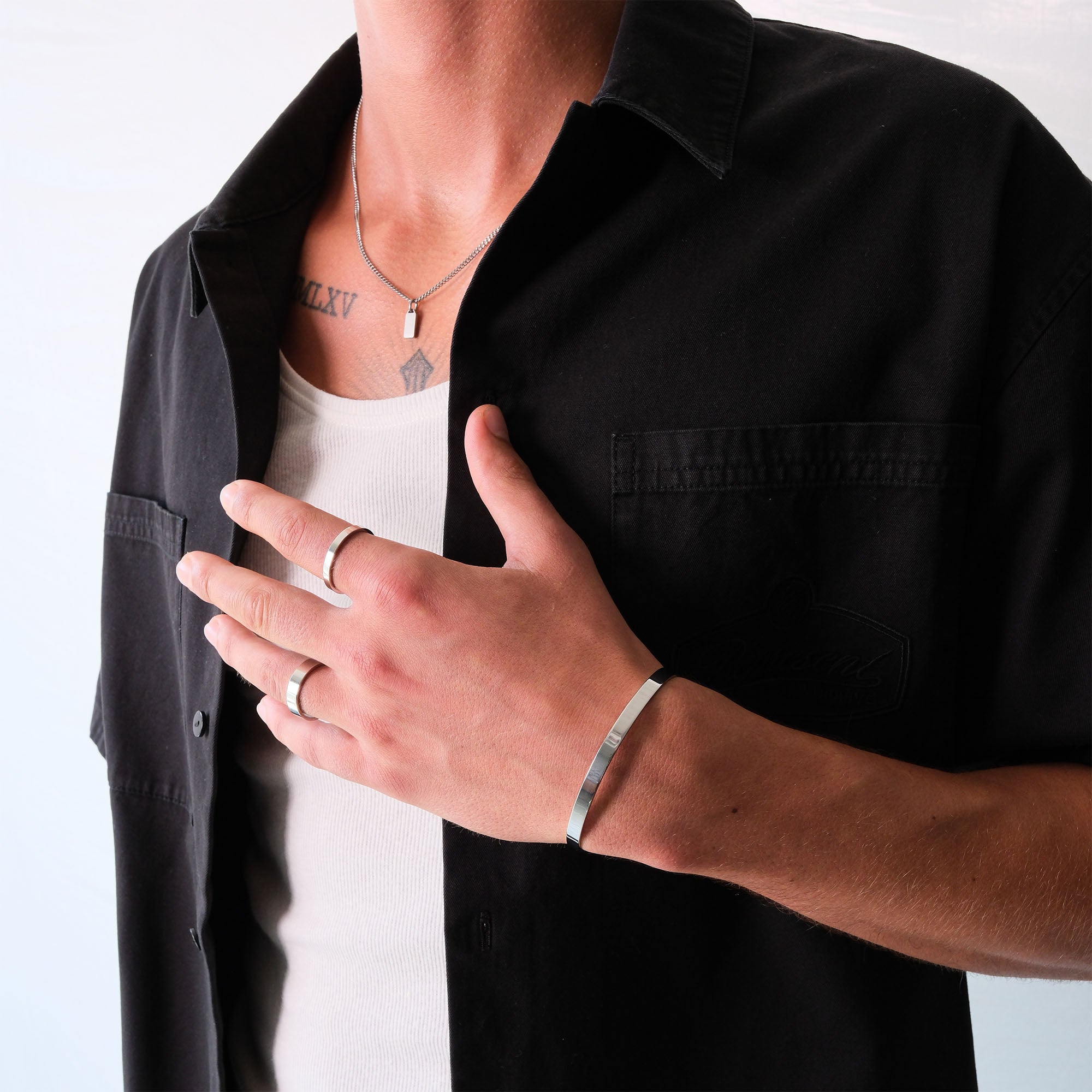 K12 - SILVER ADJUSTABLE CUFF - 5MM